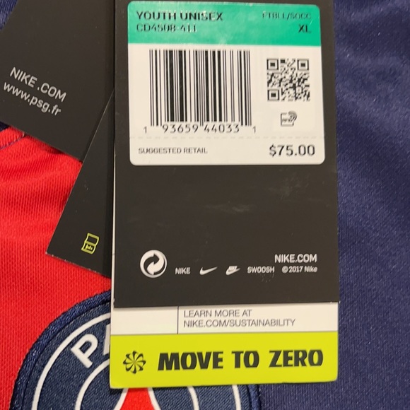 NWT NIKE Paris Saint-Germain 2020/2021 Jersey Youth XL CD4508-411 MSRP $75 - Picture 4 of 8